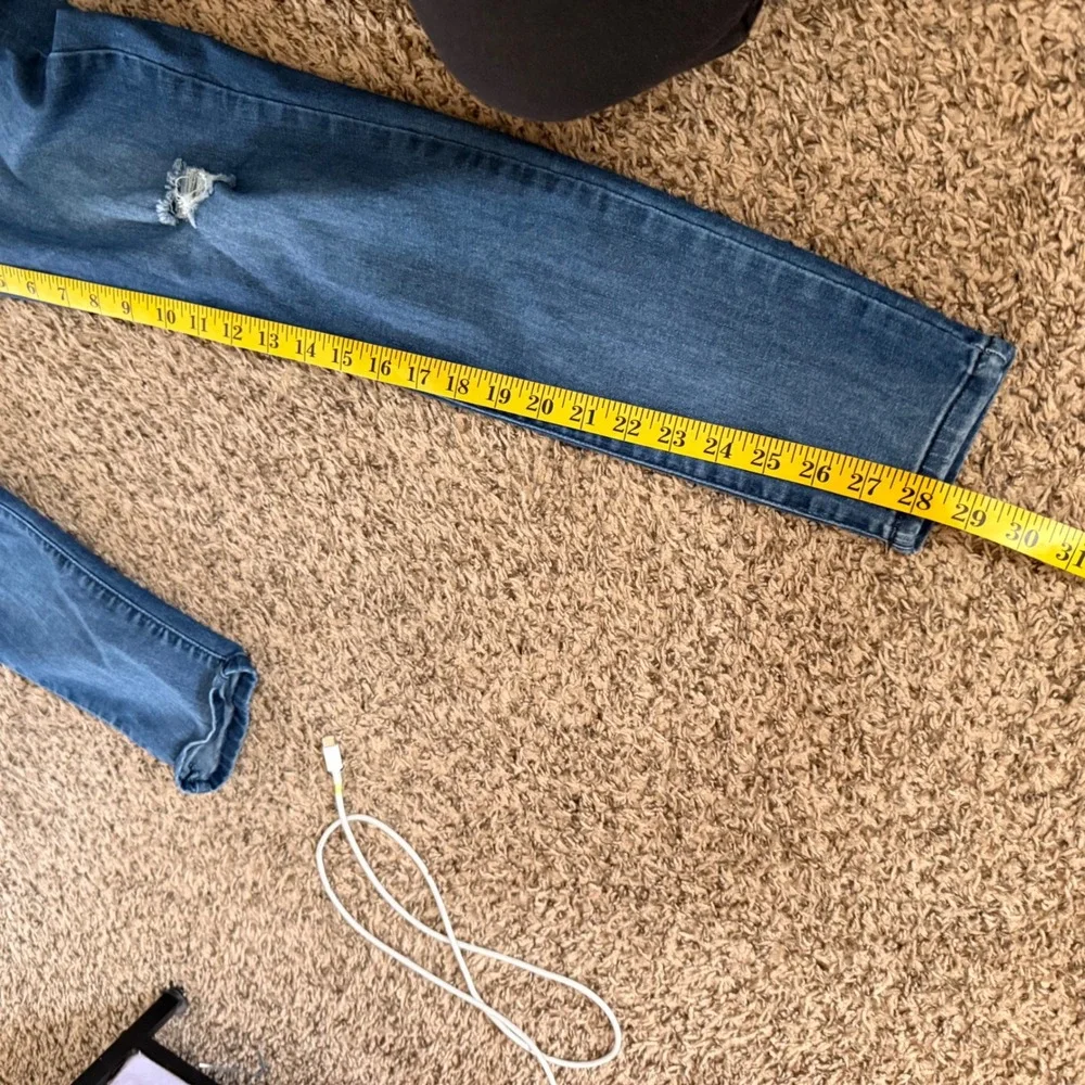 Democracy Ab'solution Skinny Jeans‎ Women 8 Blue Excellent Distressed Mid Rise